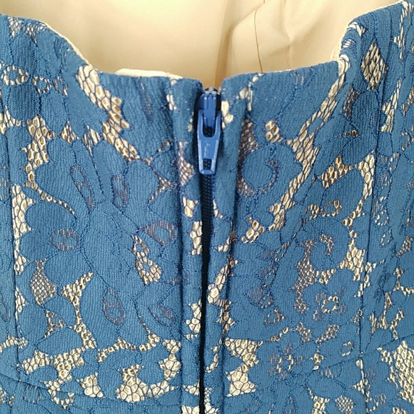 NWT Revolve KEEPSAKE the Label Every Way Lace Dress Blue Strapless S - Picture 4 of 8